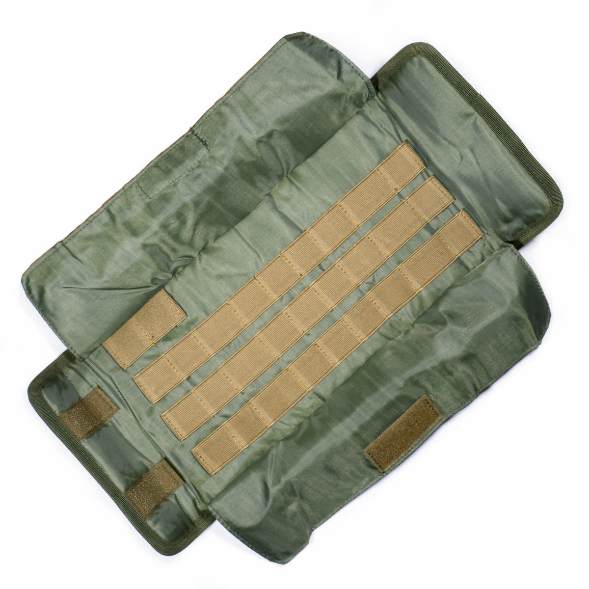 Olive Cordura Tool Pouch, completely unfolded